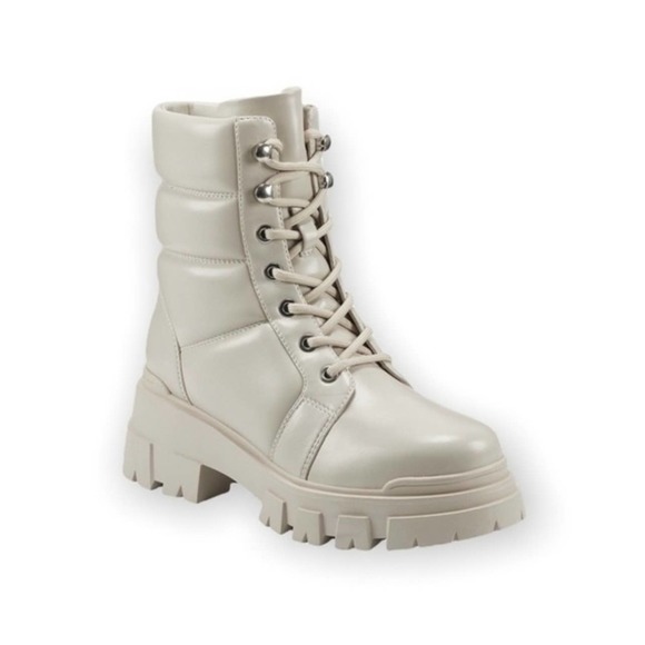 Women's Amita Lug Sole Lace Up Hiker Beige Booties, Size 10 NWOT - Picture 5 of 5